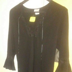 Black silk see through night wear/gown